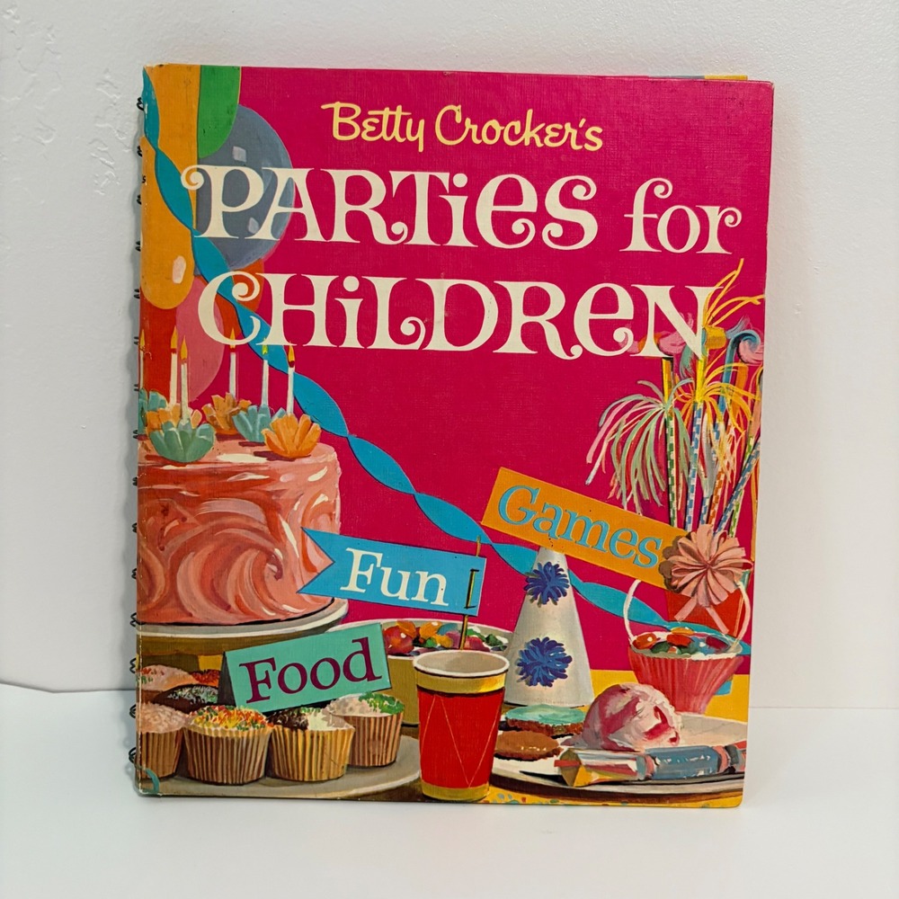 Betty Crocker Parties for Children Vintage 1964 Spiral Cookbook Kids Great